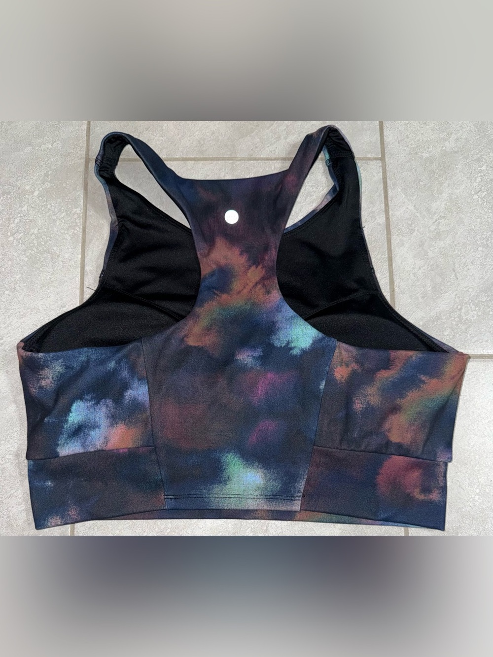 Apana Nebula Print High Neck Sports Bra - Black, Blue, Orange - Picture 3 of 7